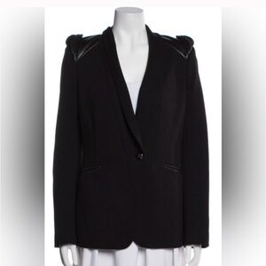 Mackage Wool Blazer With Leather Accents